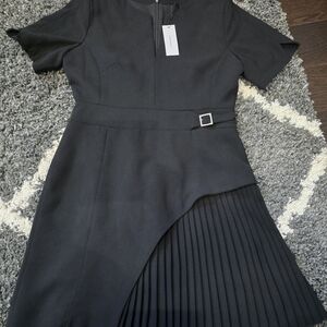 Elegant Black Pleated Dress